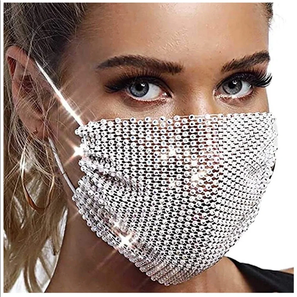 2 packs Rhinestones Fashion Masks